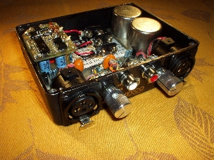 Photo of MP-2 preamp with top cover                    removed